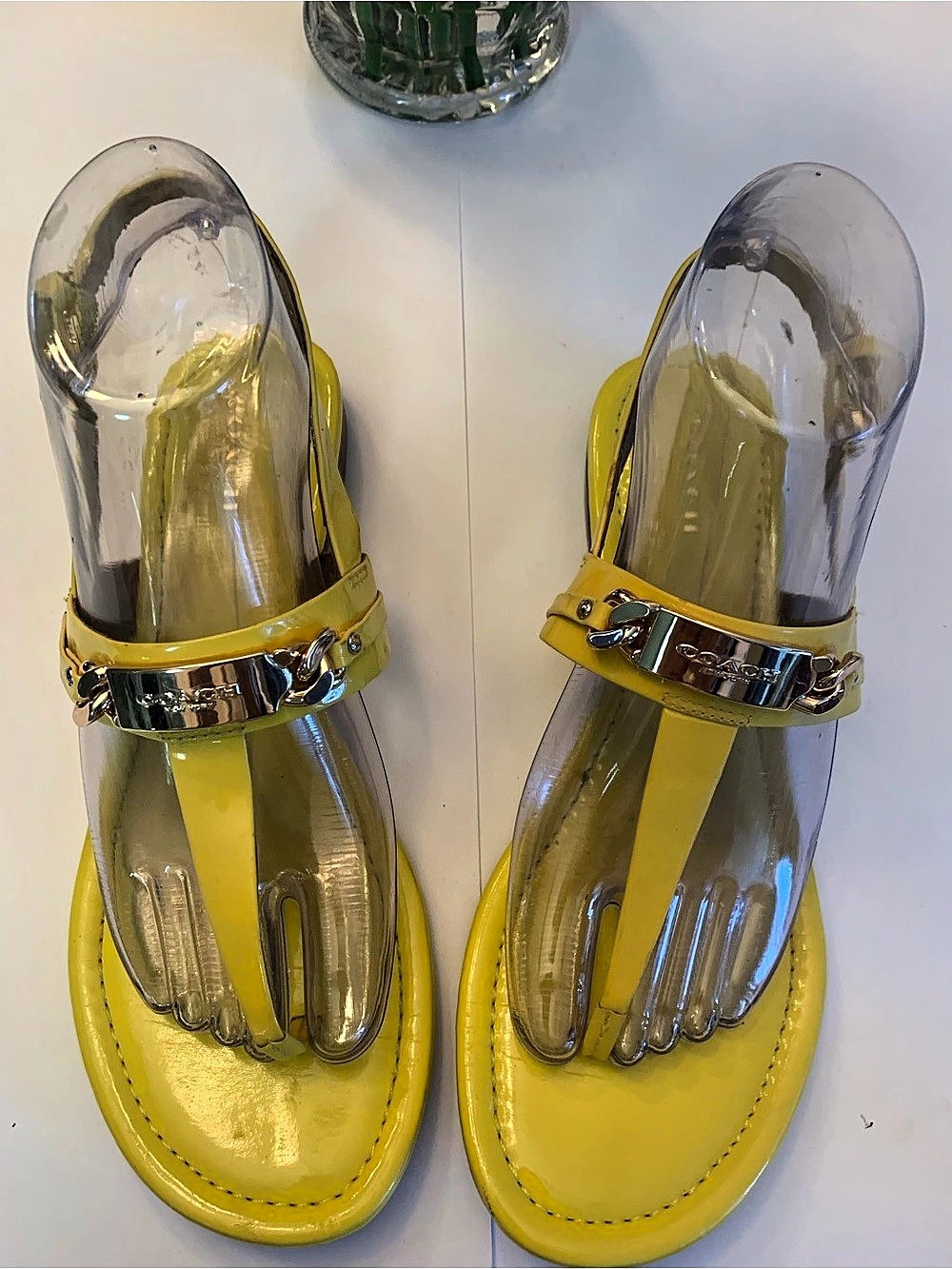 Coach Heritage Catherine Plaque Thong Sandal Yellow